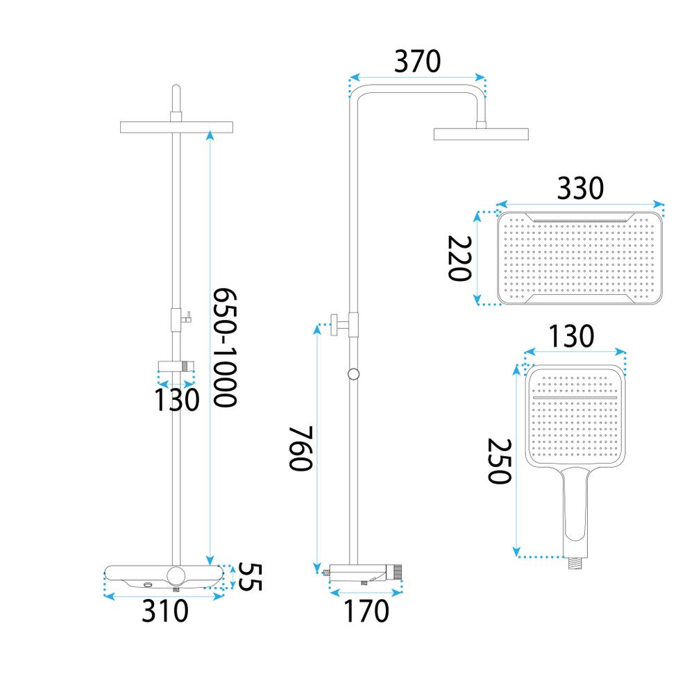 Sprchový set REA Bari Black