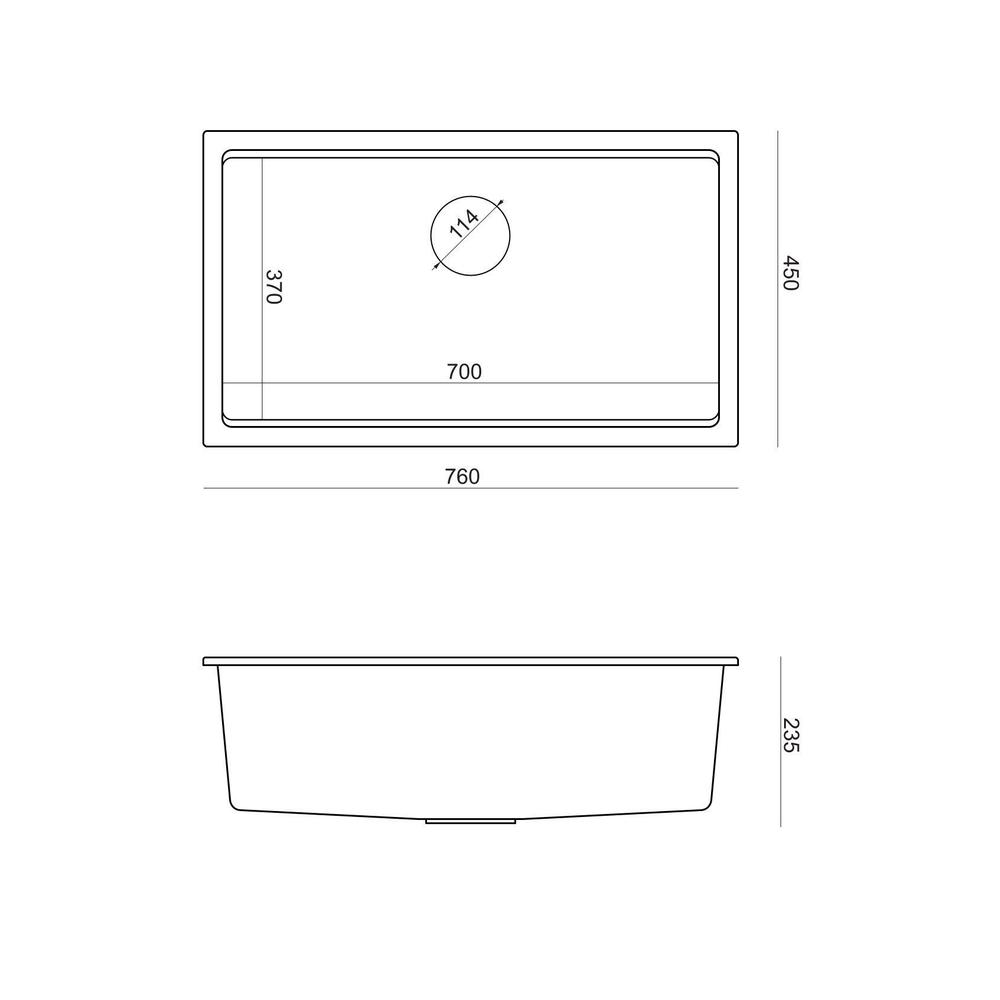 Granite sink Logan 110 Grey Metallic