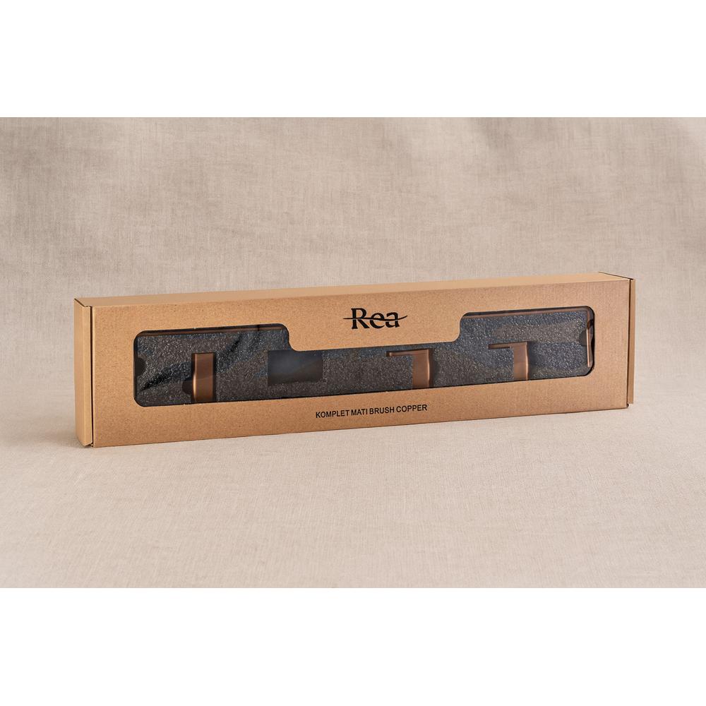 Kylpyhuonetarvikesetti Mati Brush Copper 4 osaa