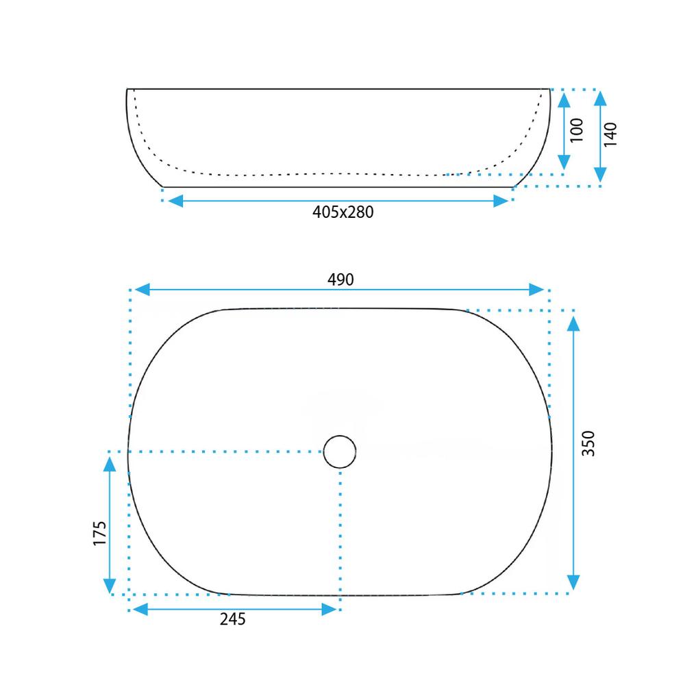Vasque à poser Rea LISA L.BLUE SHINY