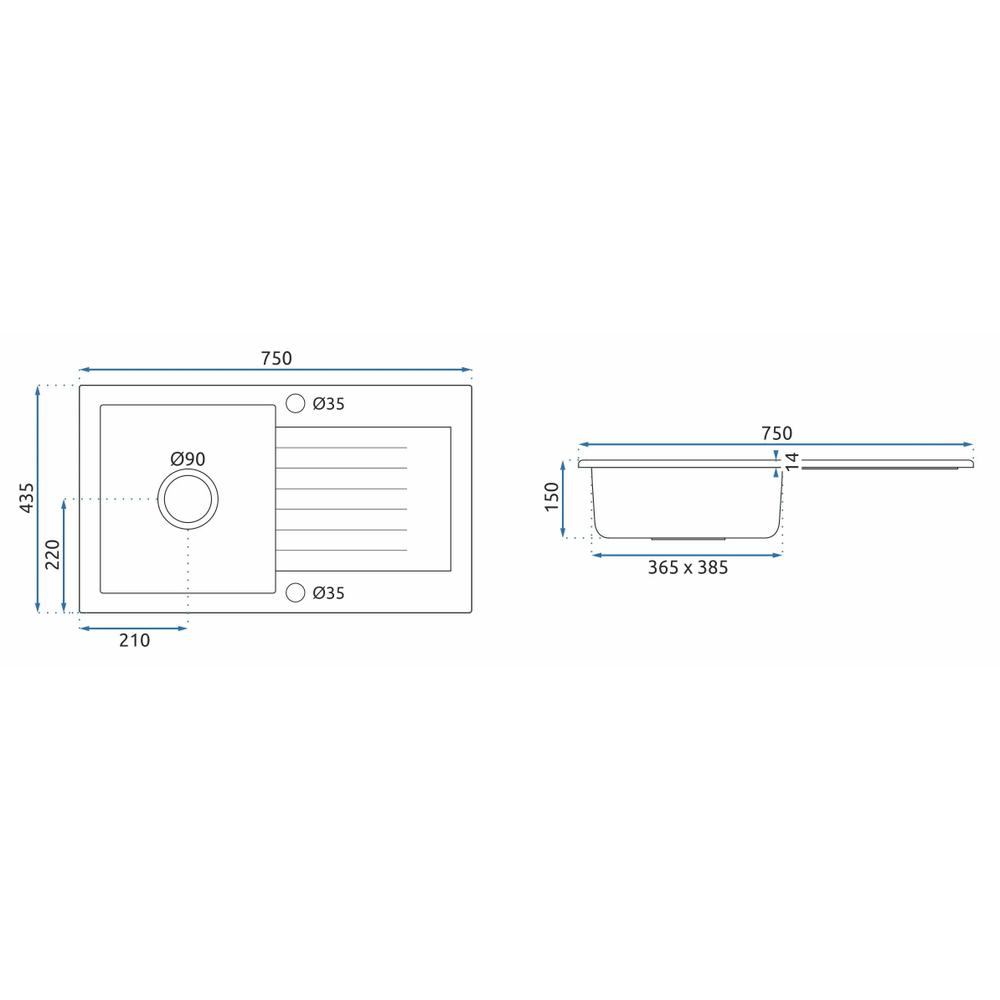DAG granīta izlietne melna