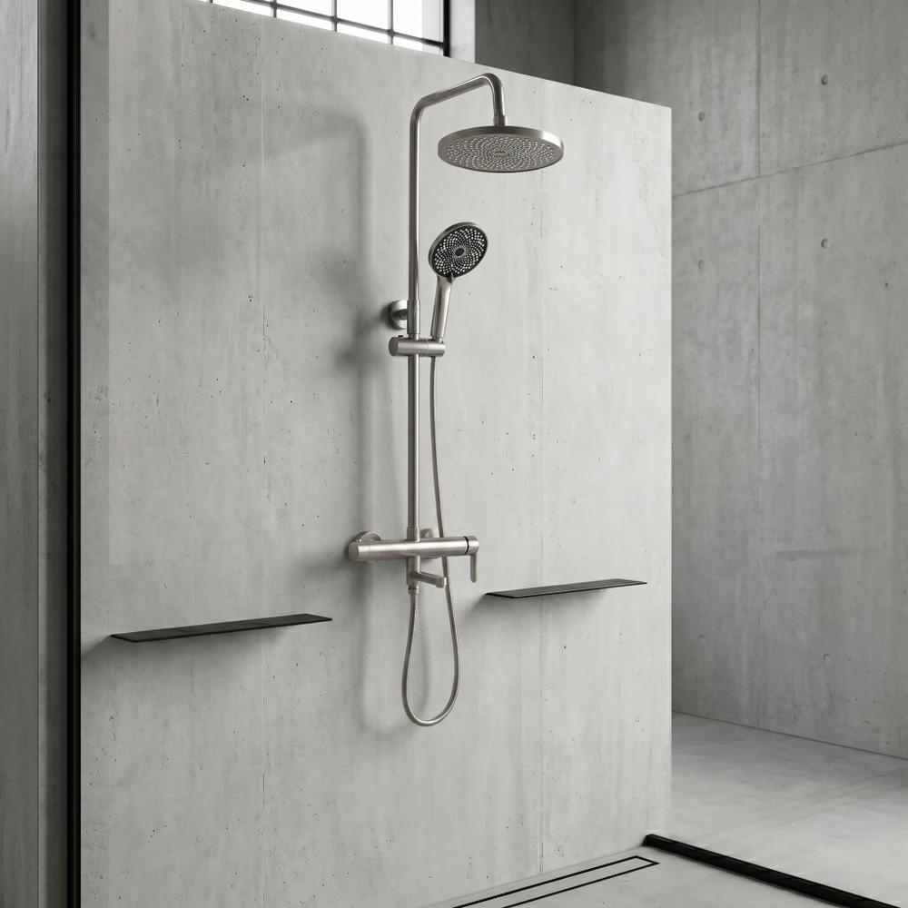 Conjunto de Duche Rea Arcos brush nickle