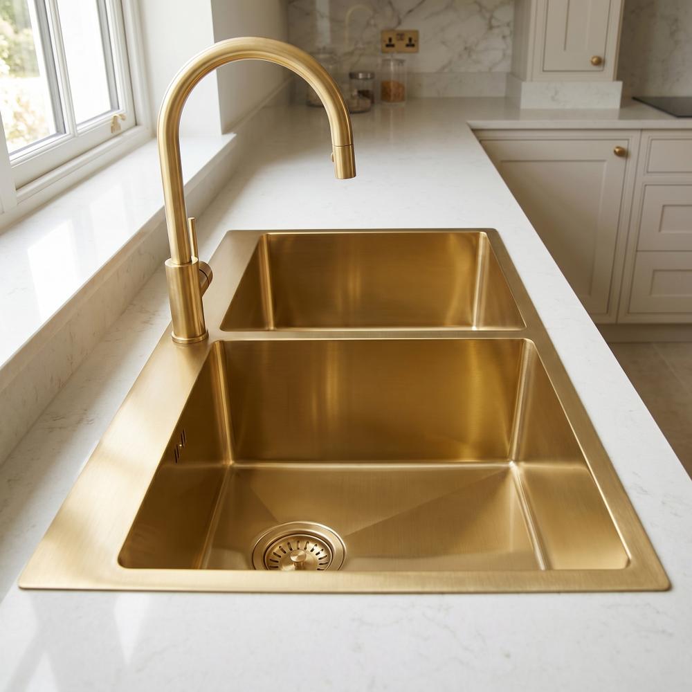 Νεροχύτης από μαύρο ατσάλι Joel BRUSH GOLD