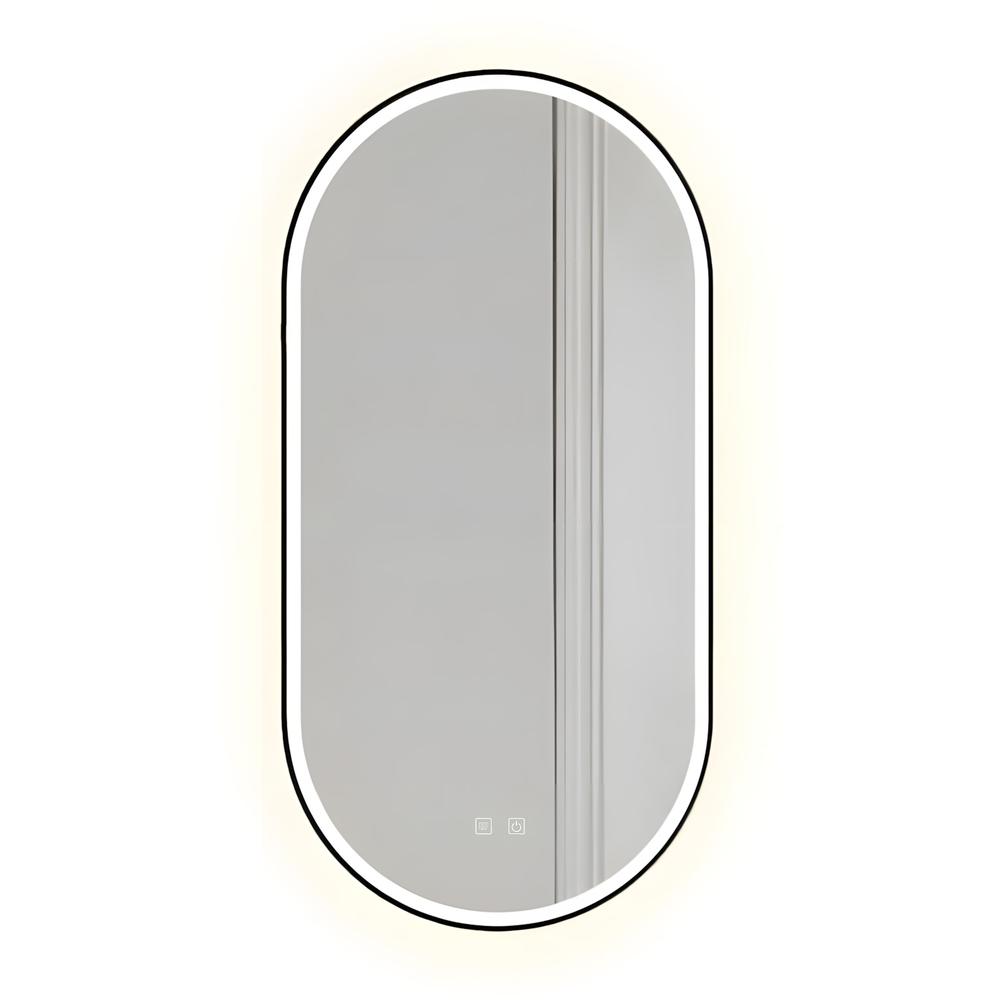 Mirror LED OVL 50x100cm Black
