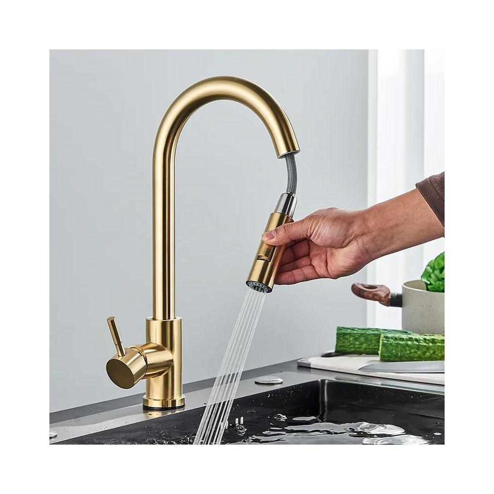 Air outlet with aerator for kitchen faucet REA Fresh Brush Gold