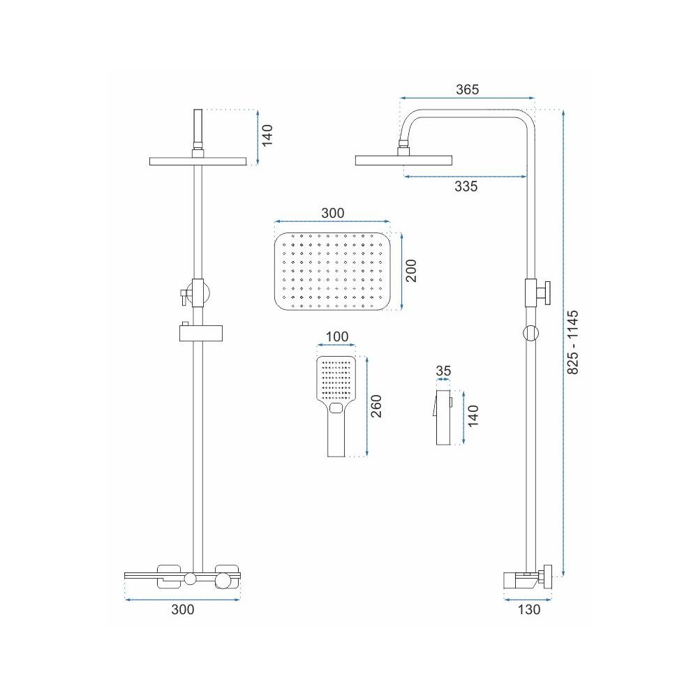 Zestaw PRYSZNICOWY REA HELIX Czarny