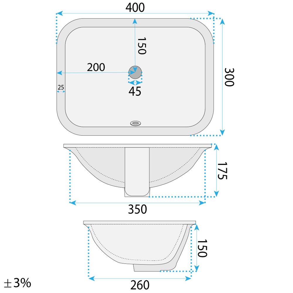 Inset washbasin Rea Anabel 40