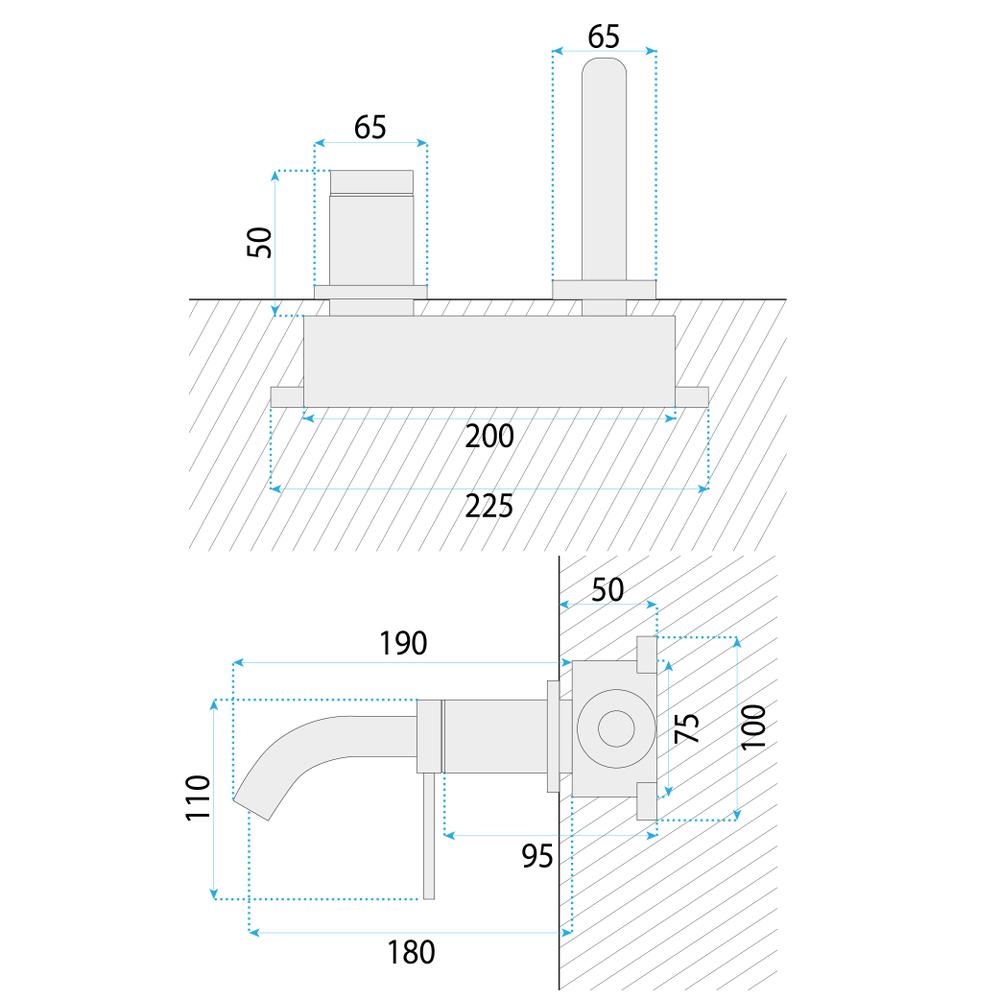 Falra szerelhető csaptelep Rea Clif Brush Copper