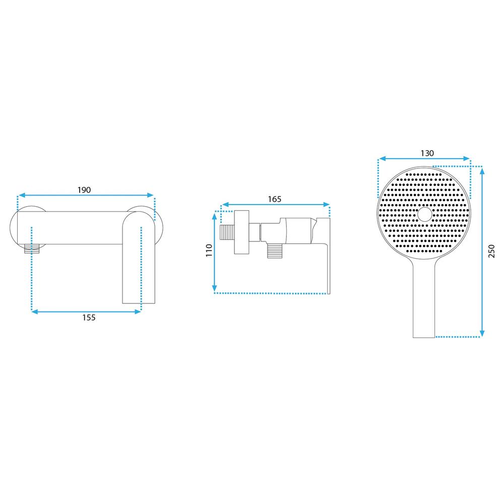 Bateria prysznicowa ze słuchawką REA Veneta Gold