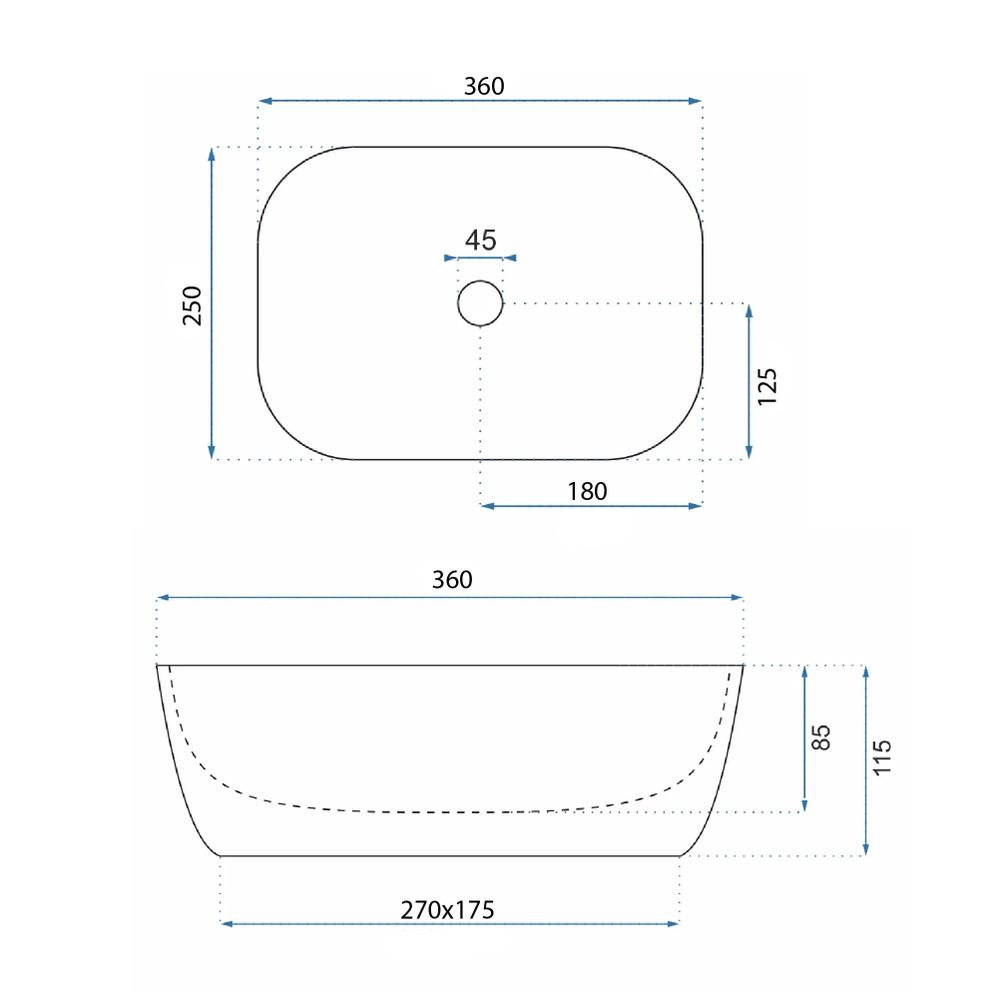 Umywalka nablatowa Rea Belinda mini