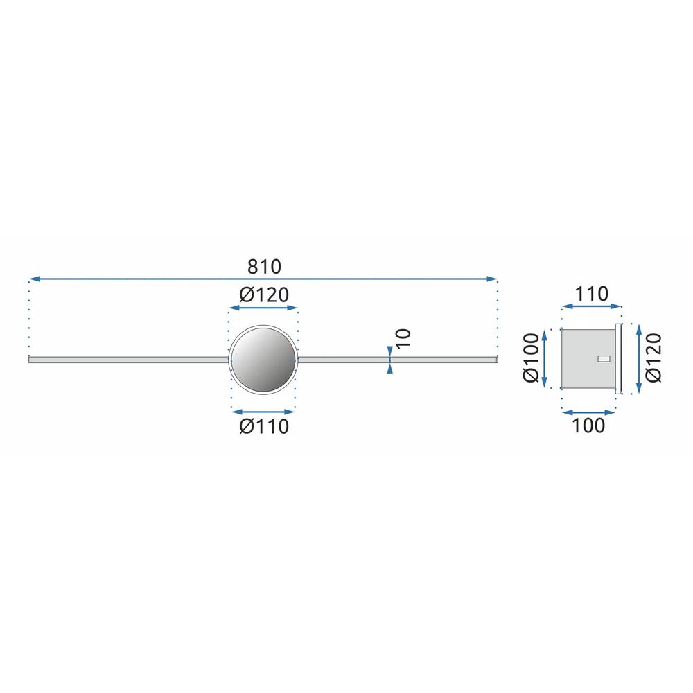 АПЛИК ЗА БАНЯ LED 80CM APP850-1W ROUND BLACK
