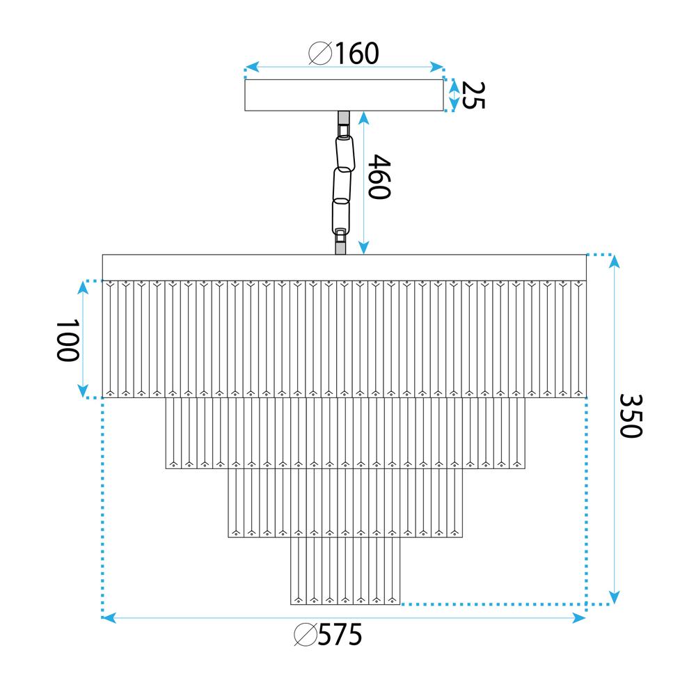 Kristall-Hängelampe für die Decke APP1533-6CP4 Gold
