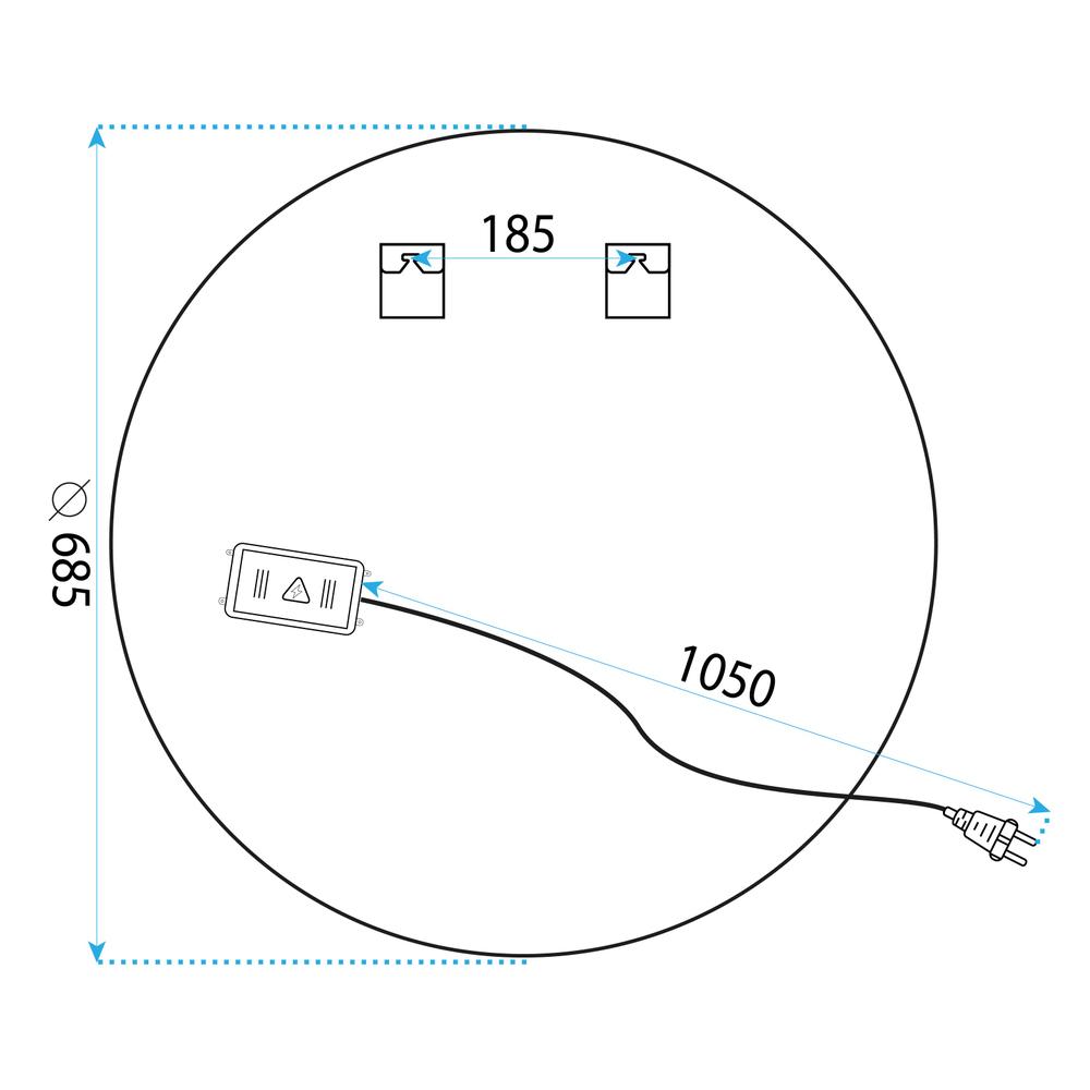 Дзеркало LED 70cm BAS
