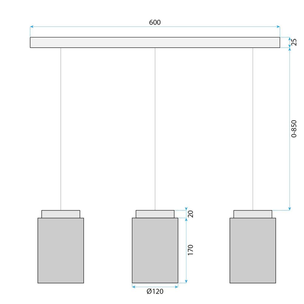 Hängelampe  APP1812-3CP Frosted Grey