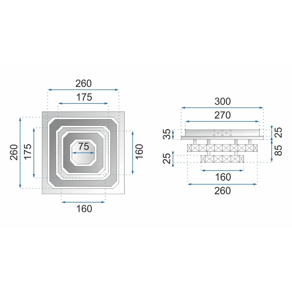 Deckenlampe Kristall LED 24W quadrat APP409-C