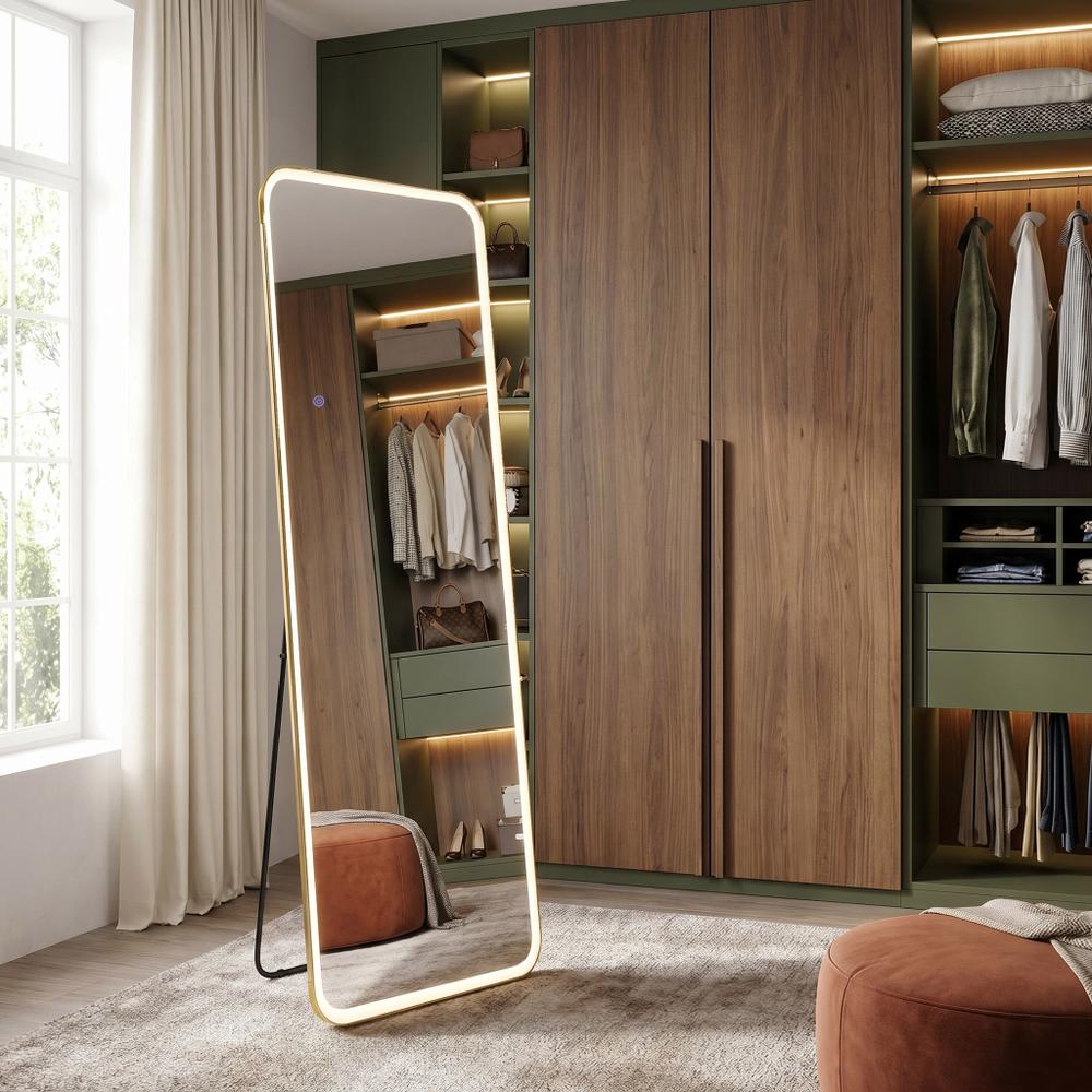 Tükör LED Classico 50x160cm Brush Gold