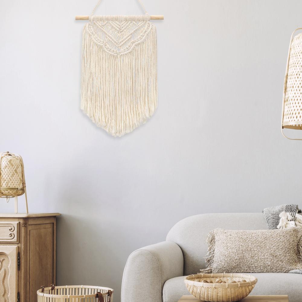 DEKORACJA ŚCIENNA BOHO MAKRAMA ECRU 322149