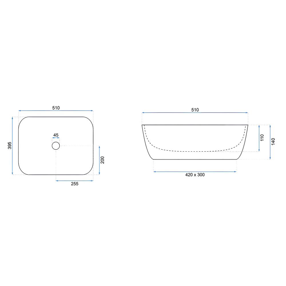 Umywalka nablatowa Rea Freja Travertine Matt