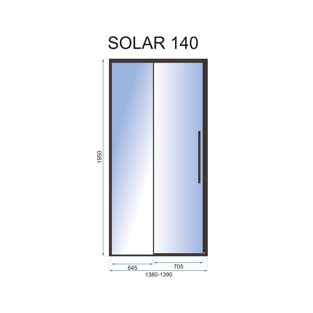 Shower doors SOLAR BLACK MAT 140