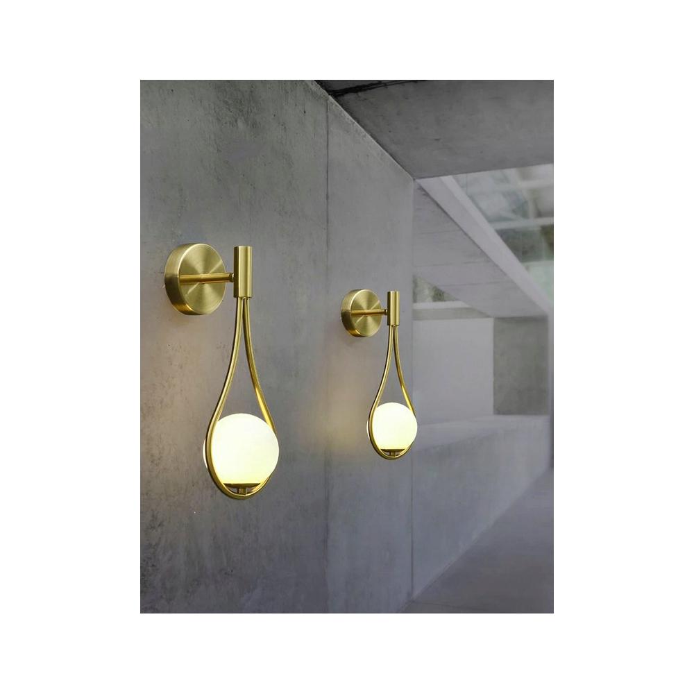 Wandlampe Glas Kugel Gold APP603-1W