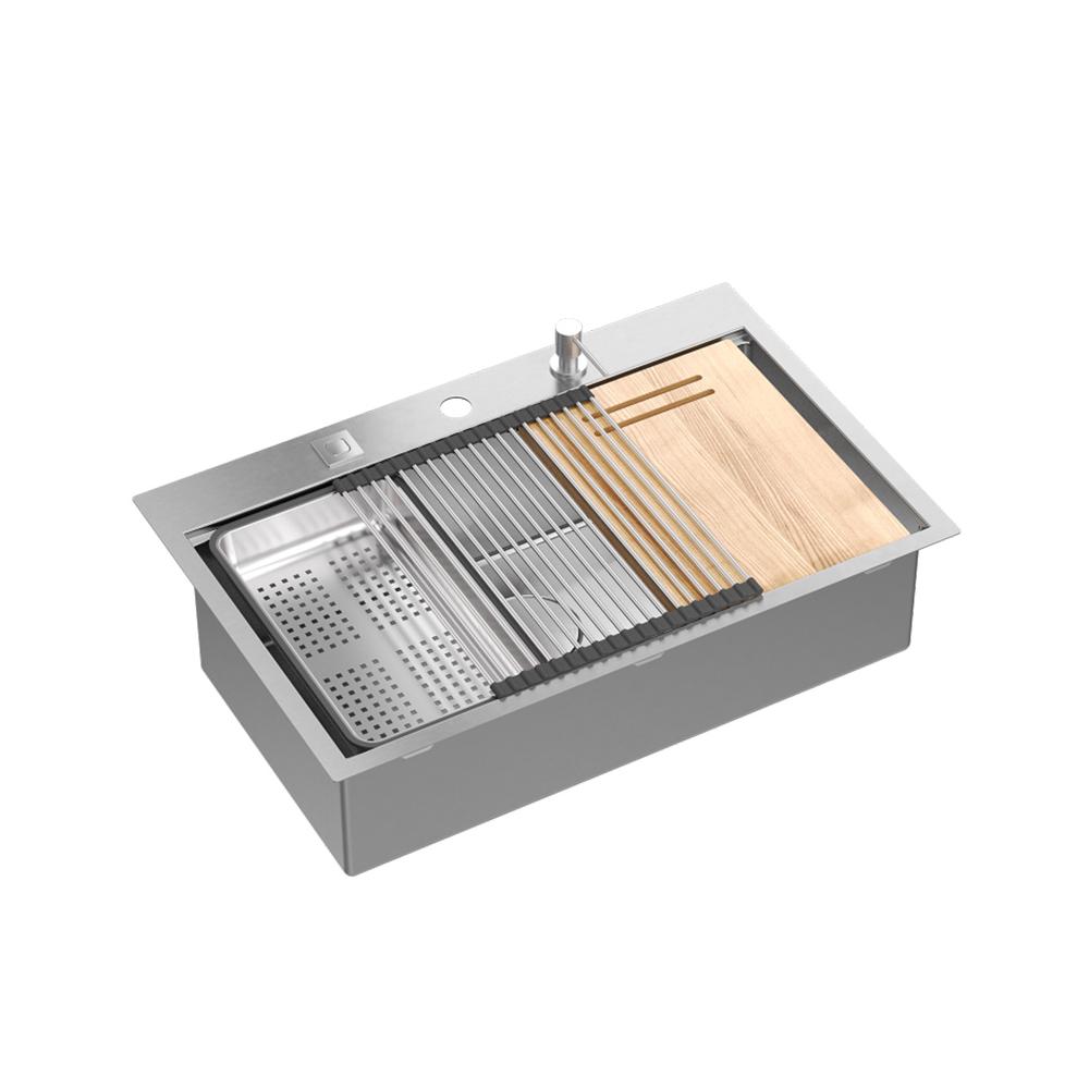 Stainless steel sink BURT 110 WORKSTATION BRUSH NICKEL