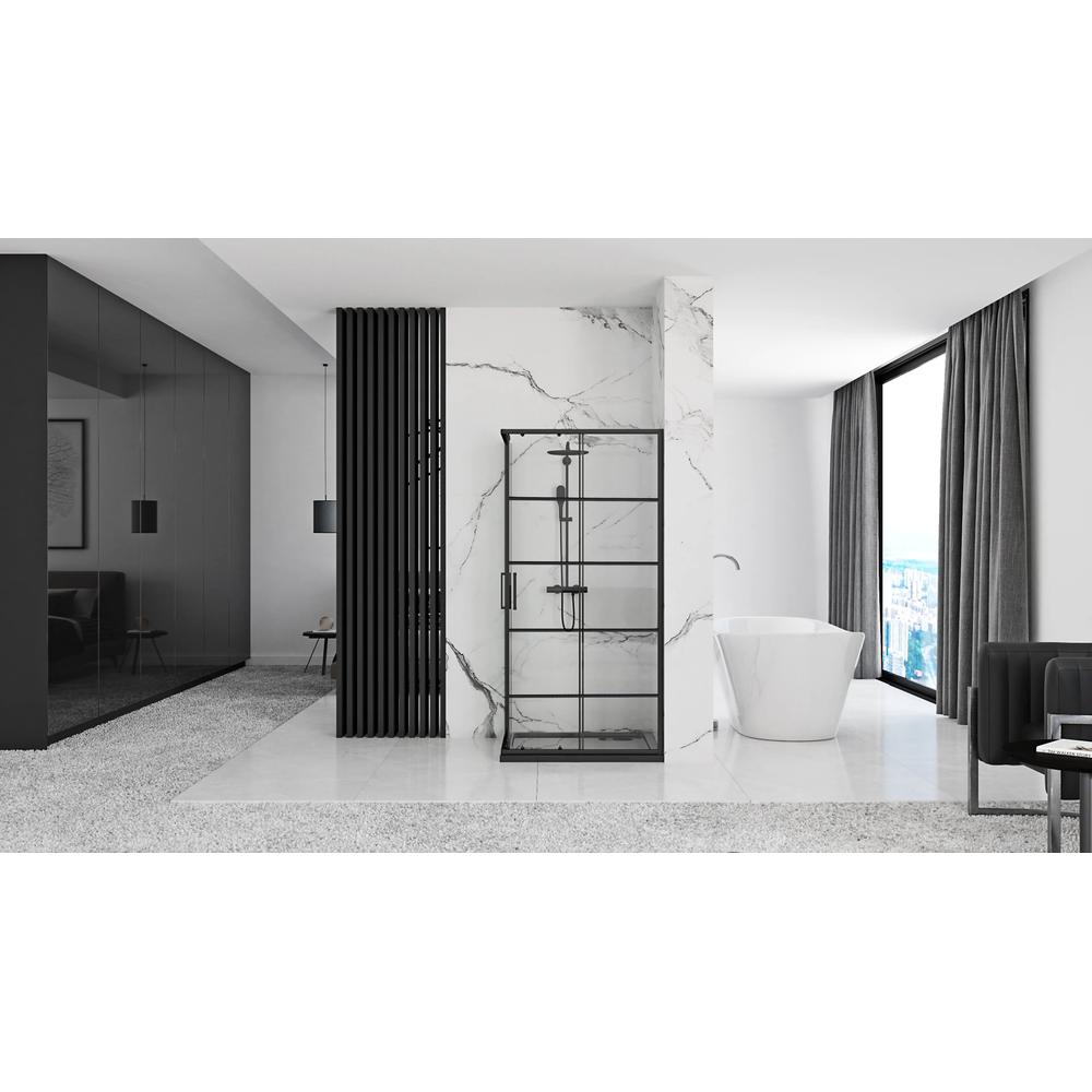 Sprchový kout REA CONCEPT 80x100 - černý