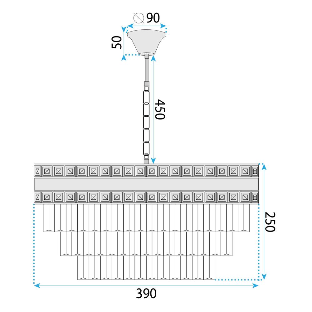 Hängelampe Cristal G047-CP 40CM GOLD