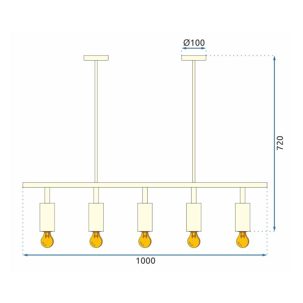 Metall Deckenlampe Black LOFT APP611-5C
