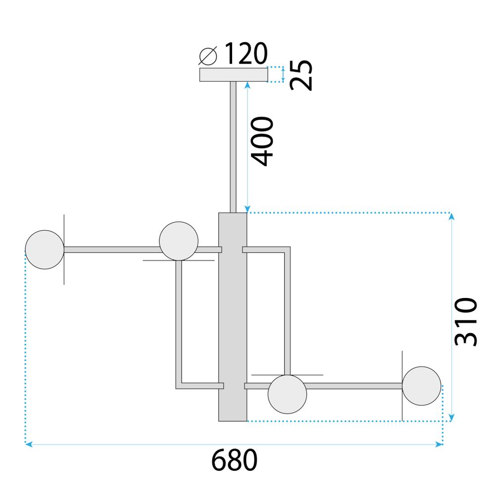 Lampe APP1668-6CP Black