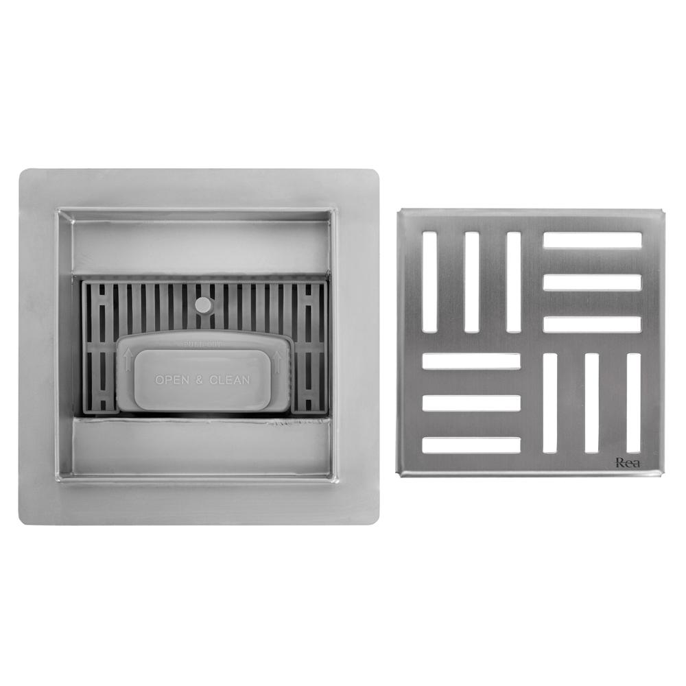 Tuš kanalica REA CROSS Nickel Brush 12x12