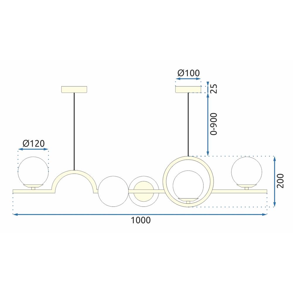 Deckenlampe Gold APP1023-5CP