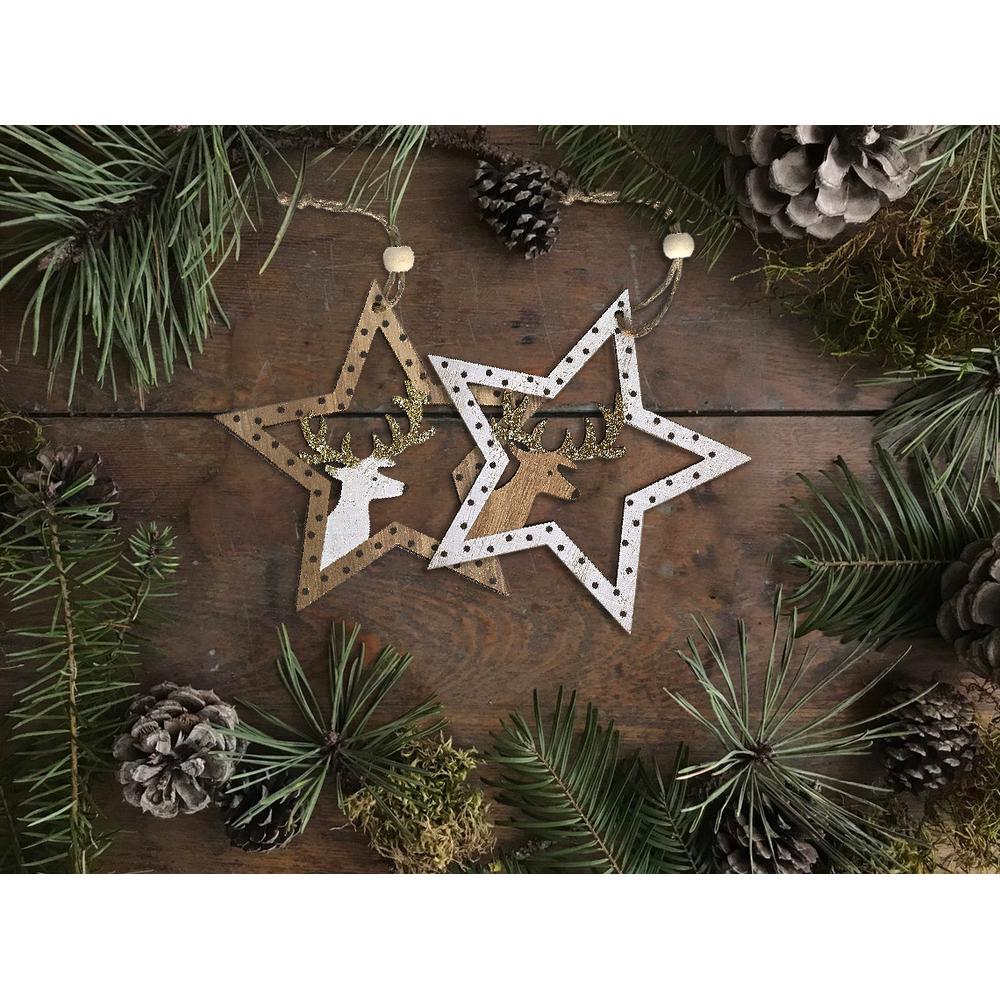 Zestaw 2 szt dekoracji świątecznych KL-21X12 White