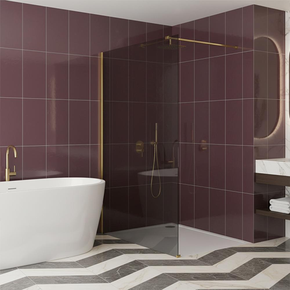 Tuš zaslon Rea Flexi Grey / Gold 130