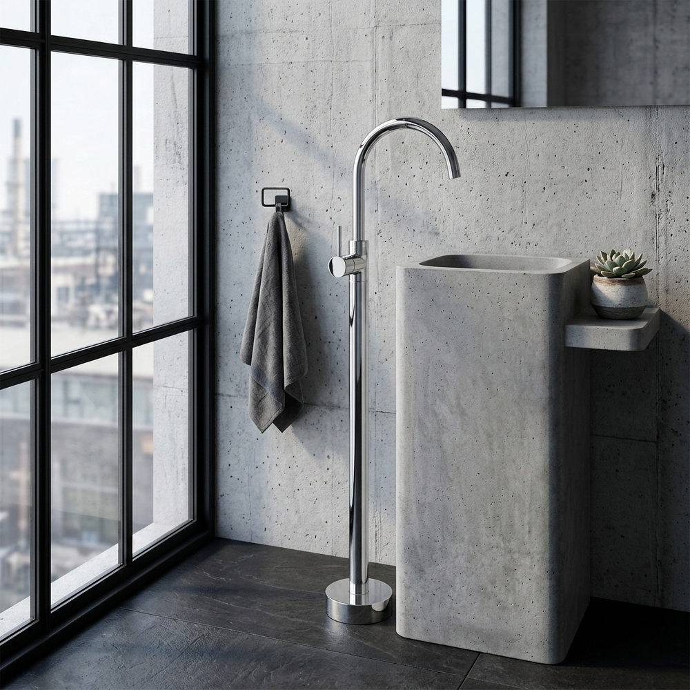 Torneira para lavatório de piso Rea Lungo Chrome