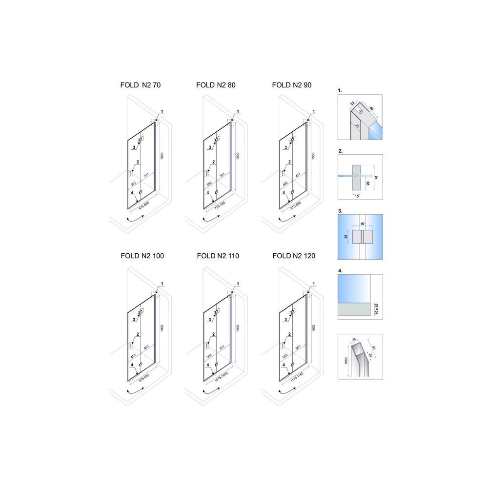Sklopiva tuš kabina Rea Fold N2 Modularni