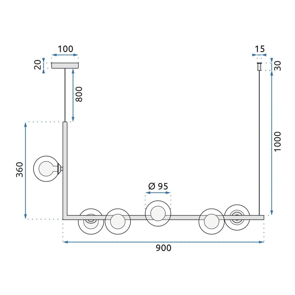 Deckenlampe Metall Glas Black APP755-6CP