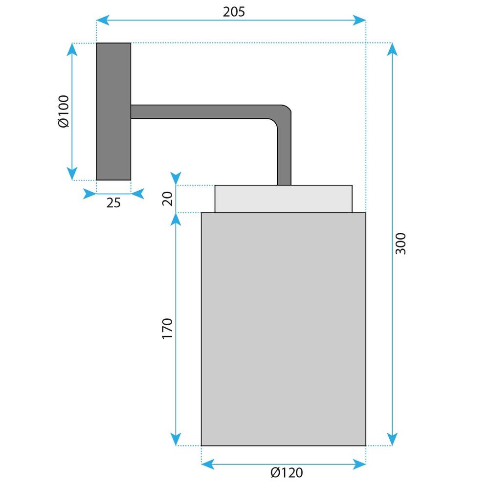 Wandlampe APP1814-1W Frosted Grey