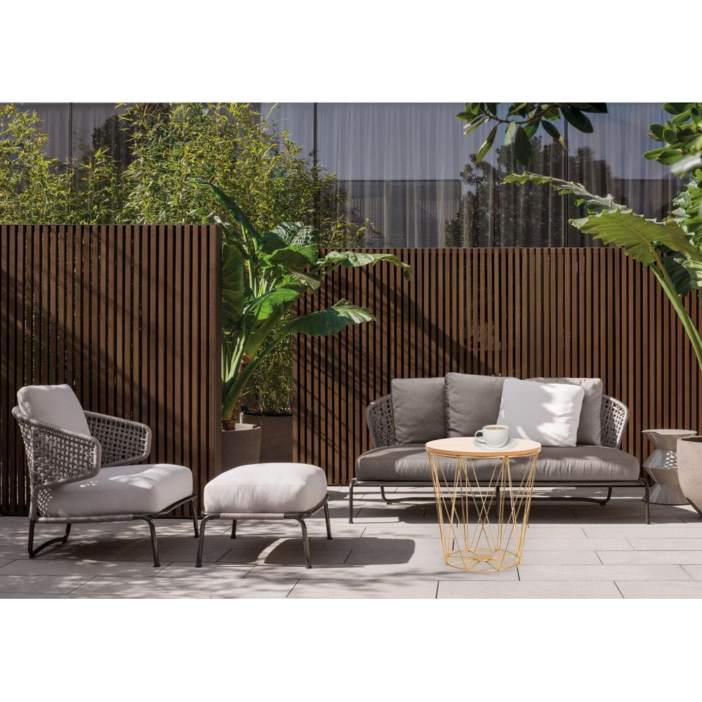 Druciany stolik kawowy Twins Gold Rozmiar L