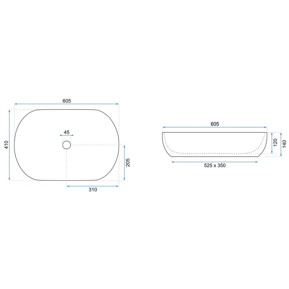 Nadgradni umivaonik Rea CLEO 61 BEIGE MATT