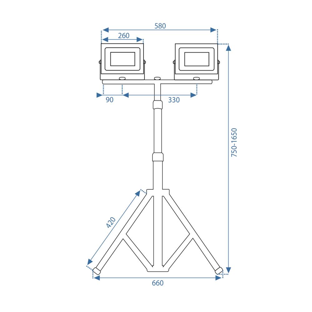 Halogen LED budowlany na statywie RSL006-2x100N