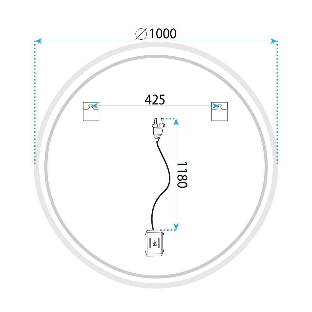 Veidrodis LED 100cm HZJ100