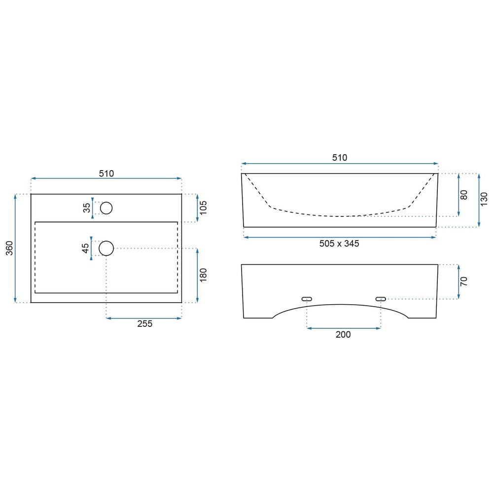 Umywalka ścienna/nablatowa Rea Bonita