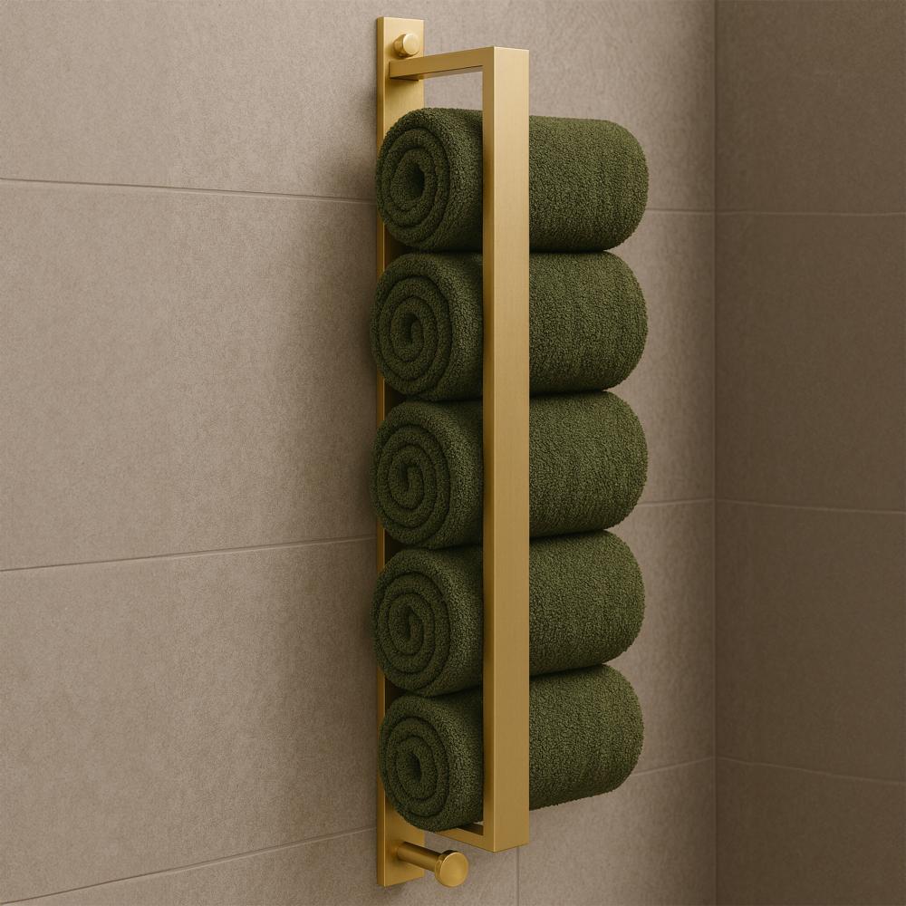 Yksivartinen kylpyhuoneripustin Brush Gold