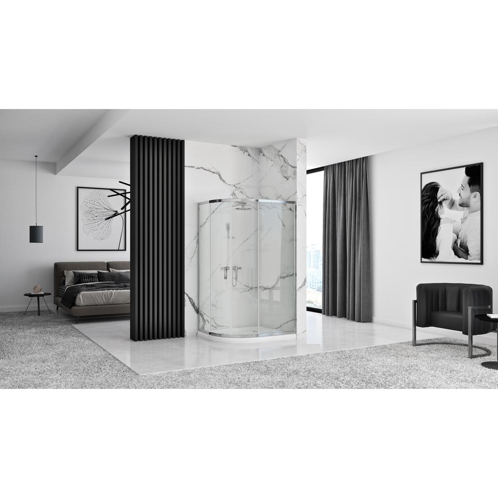 Cabine de douche REA Look Chrome 80x100 + Receveur de douche Look White
