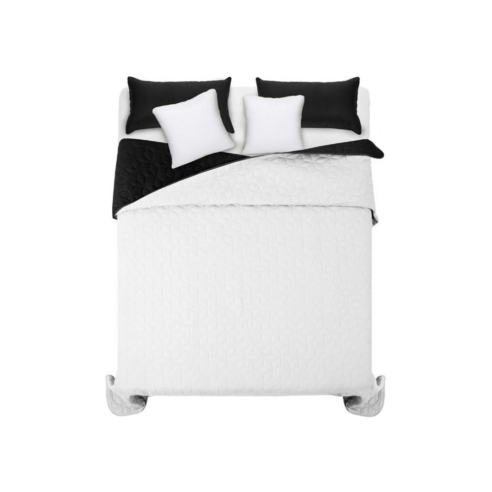Narzuta dwustronna pikowana Diamante Black / White