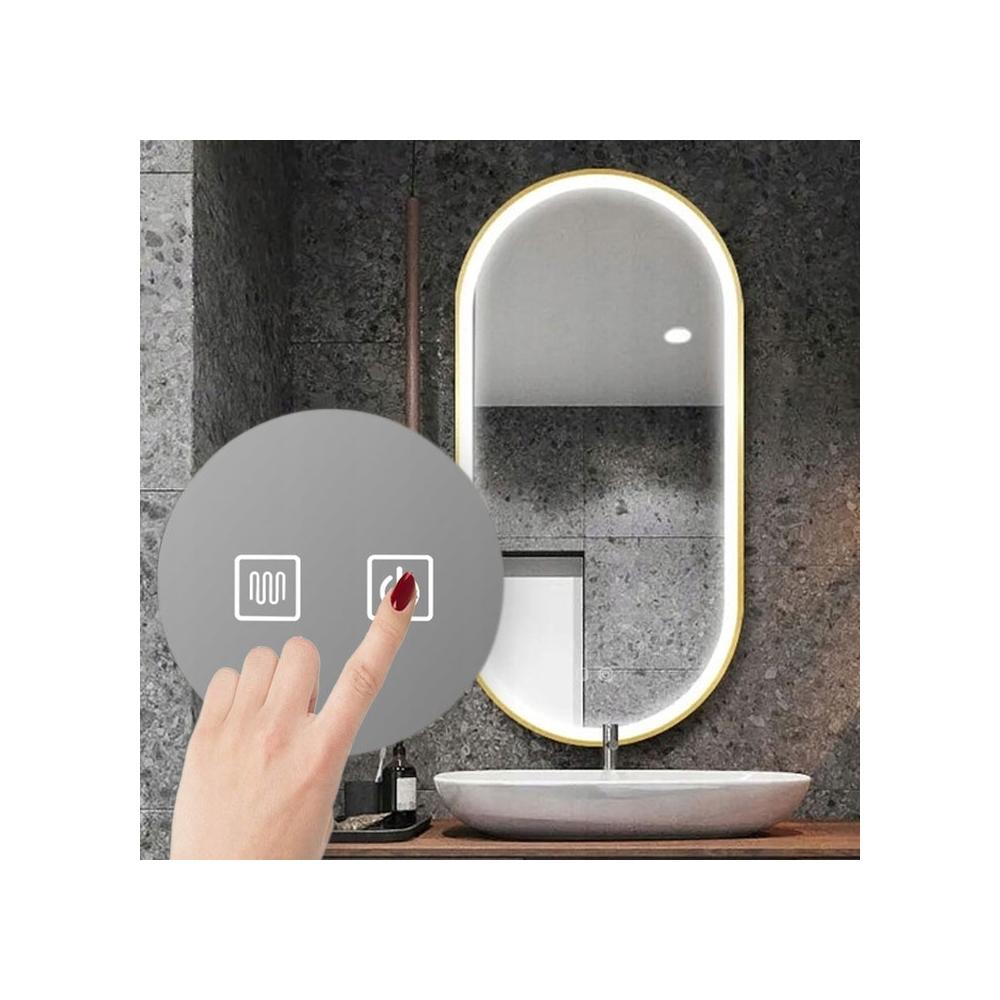 Mirror LED OVL 50x100cm Gold