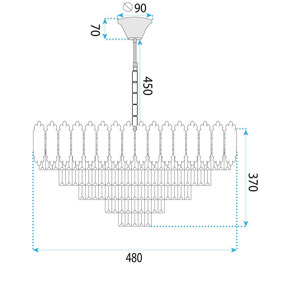Hängelampe Cristal G057-CP 50cm GOLD