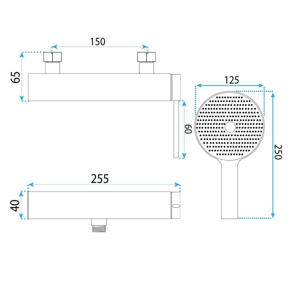 Bateria prysznicowa REA Rivo Czarna