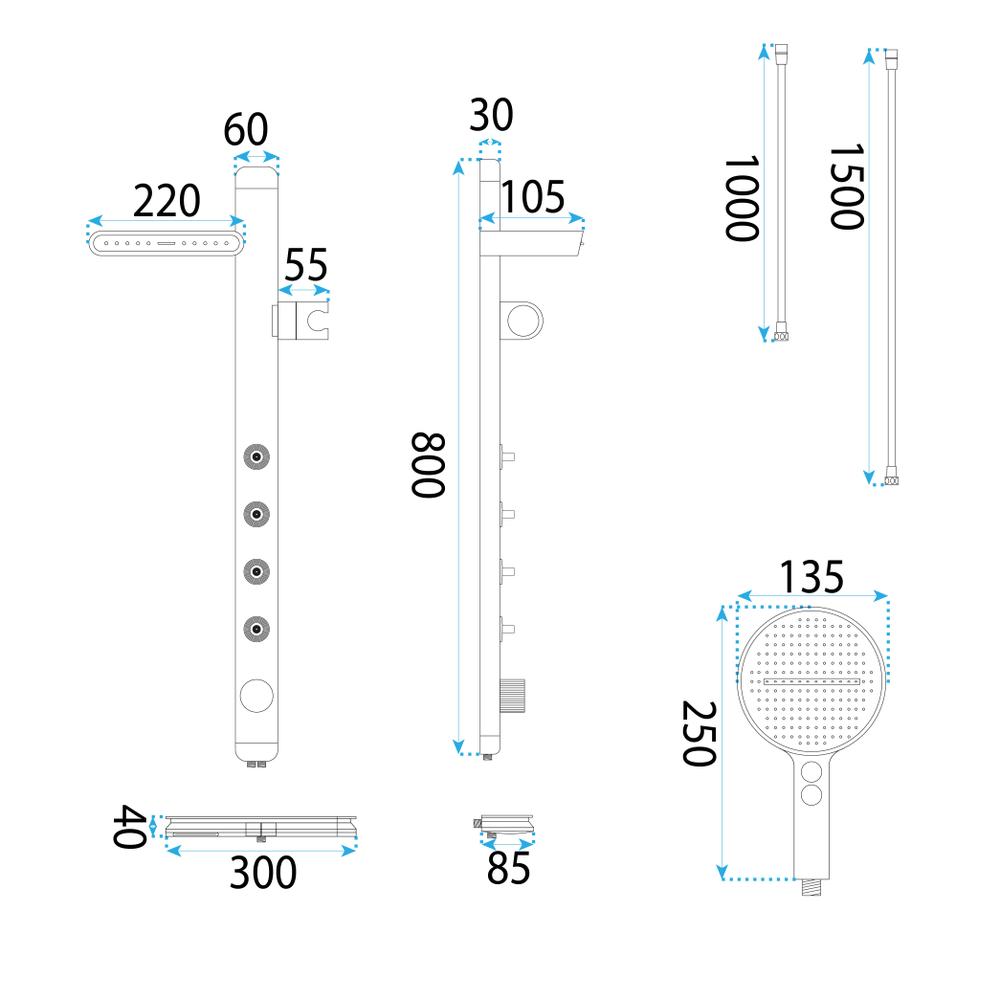 Σετ ντους REA Karl Titanium