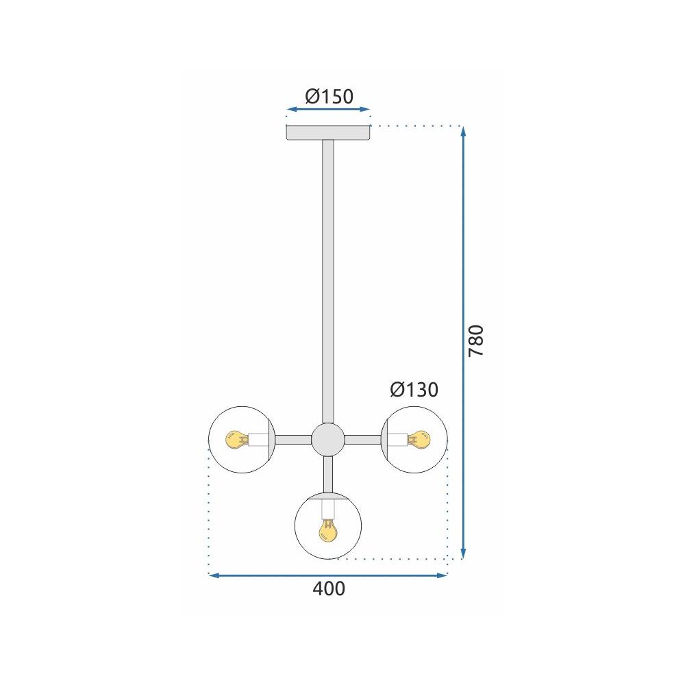Deckenlampe 4 Kugel APP268-4C